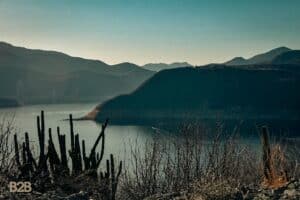 Cycling through agave fields during La Yesca ride in Jalisco Mexico